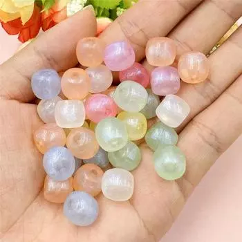 20/40/60 шт. круглые свободные бусины для изготовления ювелирных изделий, модные браслеты, серьги, аксессуары «сделай сам», акриловое ожерелье 9,7*10,8 мм 20Pcs