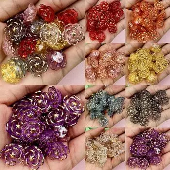 20/40/60 шт., ожерелье, кулон, 17,6 мм, ювелирные изделия, бусины «сделай сам», акриловые цветочные бусины, браслет «сделай сам», материалы ручной работы, мода 20Pcs красный