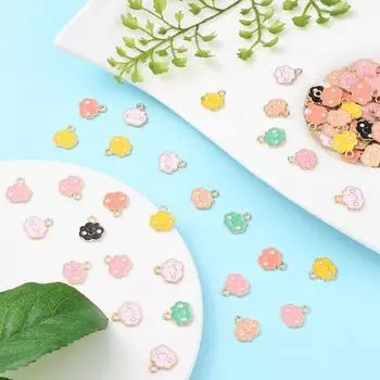 20/40/60 шт. подвеска в виде облака из сплава разного цвета, подвеска в виде разноцветной капли масла, украшения в виде улыбающегося лица своими руками, расходные материалы для изготовления ювелирных изделий оптом Random Color 20pcs