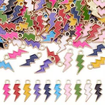 20/40/60 шт. сплав материала случайный смешанный цвет молния кулон металлический кулон изготовление ювелирных изделий ожерелье серьги браслет процесс «сделай сам» Random Color 20pcs