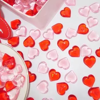 20/40/60 шт. украшения в форме сердца ко Дню святого Валентина из драгоценных камней, красные, розовые, пластиковые 3D, в форме сердца, наполнение для свадебной вазы, наполнение чаши, изделия ручной работы 20pcs