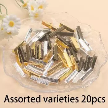 20/40/60 шт., зажим для ленты из сплава, зажим для закладки браслета, пряжка, кожаный зажим для конца веревки, набор инструментов для самостоятельного изготовления ювелирных изделий Assorted varieties 20pcs