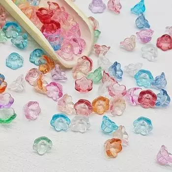 20/40/80 шт. Стеклянные бусины для часов, разноцветные бусины, градиентные прозрачные, милые, для изготовления бусин для браслетов, эстетические бусины, украшение для ожерелья своими руками, подарок 20pcs