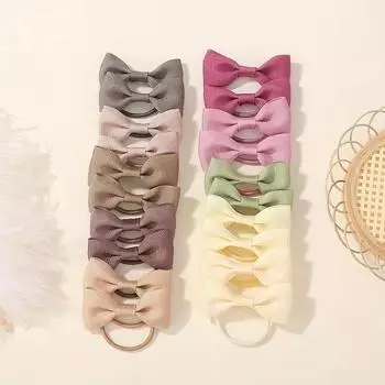 20/40 Pcs 2.2 Baby Girls Hair Bows Elastic Ties Grosgrain Ribbon Bow Rubber Band Solid Bands Ponytail Holders Hair Accessories