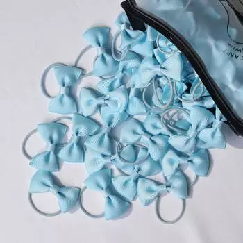 20/40 шт., 2 дюйма, банты для волос для маленьких девочек, эластичные завязки, бант из репсовой ленты с резинкой, держатели для хвоста, аксессуары для волос