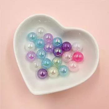 20/40 шт. 8/10 мм для изготовления ювелирных изделий, ожерелье, браслет, цвет AB, акриловые круглые бусины, аксессуары для подвески «сделай сам» 8mm 40Pcs бежевый