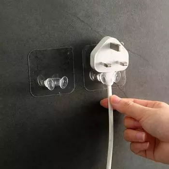 20/40 шт. Крючок для вилки питания, аккуратная подвесная стойка, настенный крючок из ПВХ, прочная адгезия, бесшовный прозрачный водонепроницаемый для кухни, ванной комнаты