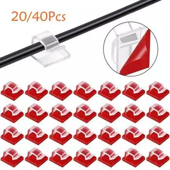 20/40 шт. самоклеящиеся кабельные зажимы, зажимы для проводов, зажимы для проводов, держатель кабеля, зажимы для автомобиля, офиса и дома 20 Pcs белый