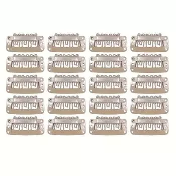 20/40 шт. U-образные металлические зажимы с мягкой резиной из нержавеющей стали для человеческих волос, защелкивающиеся шпильки для наращивания, металлическая расческа