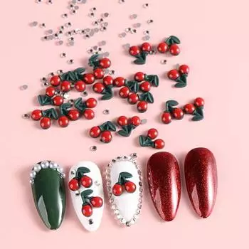 20/40 шт. украшения для ногтей с плоской задней частью вишневые подвески типсы аксессуары креативный 3D маникюр ремесло украшения принадлежности для ногтей A