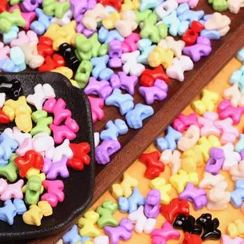 20/40Pcs Bracelet Necklace Mobile Phone Chain Hand-Woven DIY Jewelry Accessories Cute Puppy Wth Holes Three-dimensional Beaded Accessories 20Pcs разноцветный