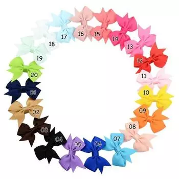 20/40pcs Solid Grosgrain Ribbon Bows Clips Hairpin Girl s Hair Bows Boutique Hair Clip Headware Kids Hair Accessories