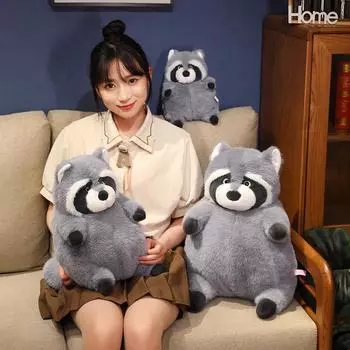 20-45 см искусственный толстый енот плюшевая кукла серый круглый енот животное плюшевая игрушка супер мягкий рождественский подарок для мальчиков и девочек about 20cm