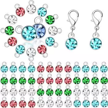 20/50/100 шт. Ювелирные изделия Подвеска Серьги Камень по рождению Цветок Сияющий Подвеска Браслет Сияющий Камень по рождению Эмаль Ювелирные изделия Серьги Аксессуары 20pcs