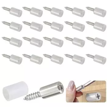 20/50/100 шт. Саморезы, опорные штифты для ламината, самосверлящие полочные штифты с нескользящей втулкой для мебели, книжного шкафа, гардероба 20PCS