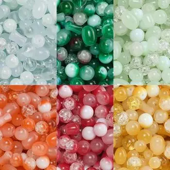 20/50 грамм 7-10 мм смешанного стиля стеклянные бусины круглые овальные разделительные бусины для самостоятельного изготовления браслетов, ожерелий, сережек, ювелирных изделий 20gram красный