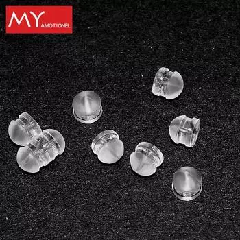 [20/50 PCs] Rubber Hamburger Earplug DIY Earrings Accessories Silicon Plastic Earplugs Plastic Ear Cap Earrings Transparent hamburger ear plug (50)