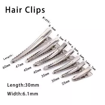 20/50 шт. 25-60 мм Зажим для волос для изготовления украшений Однозубый зажим-крокодил Шпилька с зубцами Пустая установочная основа для DIY заколок для волос 20 pcs