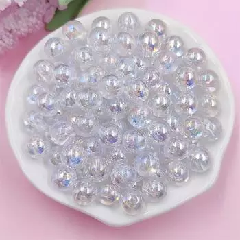 20/50 шт. 6-10 мм AB цветные акриловые круглые бусины в форме сердца и звезды для изготовления ювелирных изделий DIY ожерелья серьги материалы ручной работы ювелирные аксессуары Round 6mm 50pcs