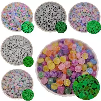 20/50 шт. акриловые светящиеся в темноте бусины с алфавитом, бусины с двойными отверстиями, светящиеся бусины с буквами 50Pcs