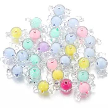 20/50 шт. блестящие акриловые бусины-разделители в виде конфетных бантов, прозрачные милые кавайные бусины для браслетов, ожерелий, товаров для самостоятельного изготовления ювелирных изделий 20pcs