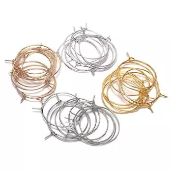 20-50 шт./лот, 20, 25, 30, 35 мм, серебряные/золотые серьги-кольца, большие круглые проволочные обручи для ушей, серьги, провода для DIY, принадлежности для изготовления ювелирных изделий 20mm