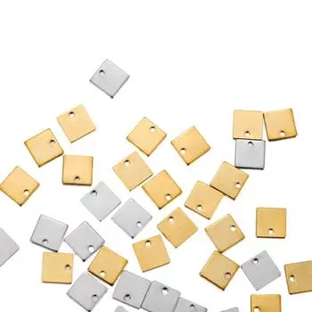 20-50 шт./лот, квадратные подвески из нержавеющей стали, подвески ручной работы для браслета «сделай сам», ожерелье, принадлежности для изготовления ювелирных изделий, аксессуары