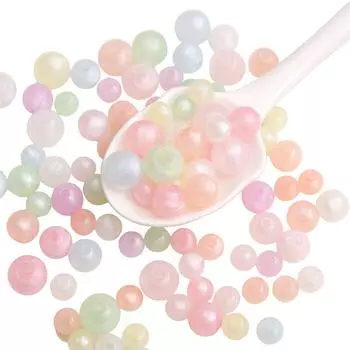 20-50 шт./пакет акриловые светящиеся круглые бусины DIY браслет ожерелье серьги ювелирные аксессуары 8mm 50pcs/bag