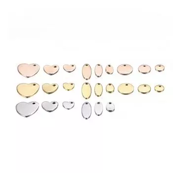 20-50 шт., подвески из нержавеющей стали в форме сердца, капли воды, овальные заготовки, подвески-подвески для изготовления ювелирных изделий своими руками Drop 5x8mm серебряный