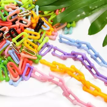 20/50 шт разноцветные акриловые U-образные кольцевые бусины, соединительная цепочка для изготовления ожерелья, браслета 19x10mm 50pcs фиолетовый