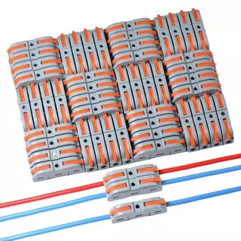 20/50 шт. рычажные разъемы для проводов 1 к 1, линейный электрический разъем, компактные разъемы для сращивания своими руками, стыковые клеммы для быстрого подключения 28-12 AWG 20pcs