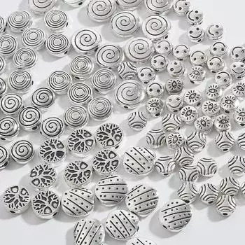 20-50 шт. смешанный стиль, тибетское серебро, антикварная свободная бусина-разделитель для бусин, соединители, фурнитура для изготовления ювелирных изделий своими руками 03 20pcs серебряный