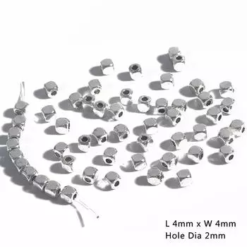 20-50 шт. Тибетские серебряные бусины смешанного размера с большим отверстием и цветным покрытием для изготовления ювелирных изделий своими руками 4x4mm 50pcs