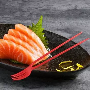 20/50 шт. вилок и палочек для еды 2 в 1, набор для легкого приема пищи, универсальный Chork для азиатской кухни 20PCS красный