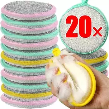 20/5 шт. Губка для мытья посуды, двухсторонняя губка для мытья посуды, чистящая щетка для мытья посуды, губка для бытовых кухонных принадлежностей 5PCS