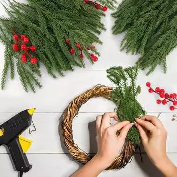 20/5 шт искусственные сосновые ветки рождественские Норфолкские сосновые спицы искусственные иголки DIY поделки гирлянды рождественские растительные украшения домашний декор