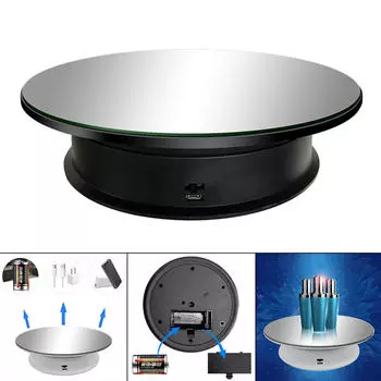 20,5 см электрическая вращающаяся витрина с питанием от USB держатель для часов и ювелирных изделий для магазина Black Suede