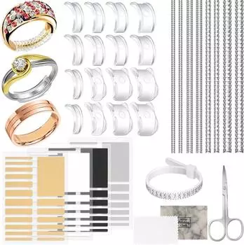 20-элементный инструмент для измерения размера кольца Ring Sizer Adjuster Marble patterned silver cloth 10 * 6.5