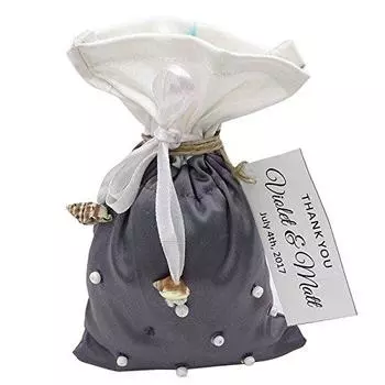 20 атласных и кружевных подарочных мешочков с завязками, маленькие сувенирные пакеты для свадебной вечеринки в деревенском стиле с персонализированной бумагой 20 Bags серый