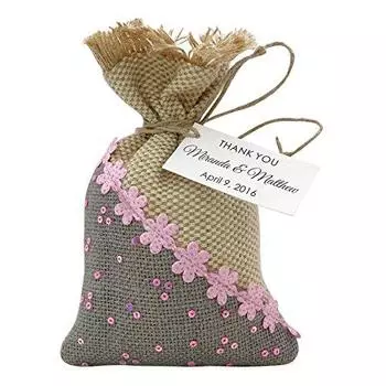 20 атласных подарочных пакетов с завязками, маленькие мешочки, свадебные сувенирные пакеты с персонализированными бирками 4 x 20 Bags серый