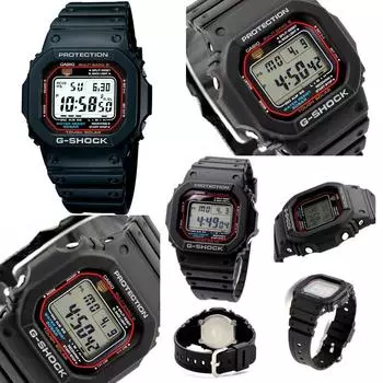 20 ATM водонепроницаемые радиочасы на солнечной батарее с резиновым ремешком для мужчин G-SHOCK GW-M5610-1JF