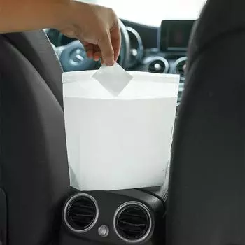 20 автомобильных вертикальных мешков, автомобильных мешков для мусора, одноразовый утолщенный вертикальный бак, наклеенный на стол мусорный бак 21*22cm/20pcs белый