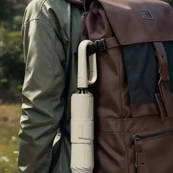 20 Bones 105CM Усиленный ветрозащитный автоматический складной большой зонт с пряжкой для мужчин, водонепроницаемый белый