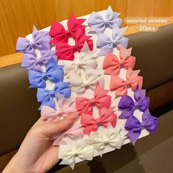 20 colorful random bow hair clips, sweet and cute hair accessories suitable for daily use