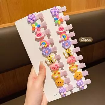 20 cute cartoon hair clips with sweet and stylish hair accessories suitable for daily use