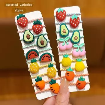 20 cute cartoon rubber band hair accessories with tied hair suitable for daily use