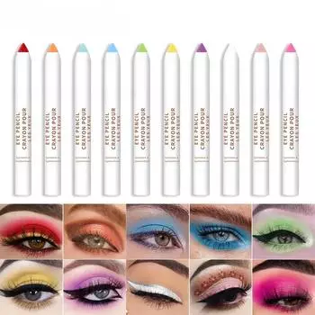 20-цветная цветная подводка для глаз с высокой пигментацией, перламутровый мерцающий металлик, дымчатая подводка для глаз в стиле панк, готика, стойкая