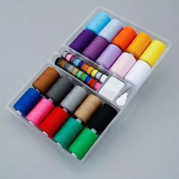 20 цветов, 100 м, 402 швейная нить и 20 цветов ленты, шпульки, иглы и ниток, комбинированный набор
