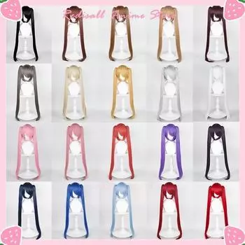 20 цветов, 90 см, длинные прямые хвостики, короткий базовый парик, женский черный, красный, синий, розовый, золотой, коричневый, серый, базовый головной убор для косплея