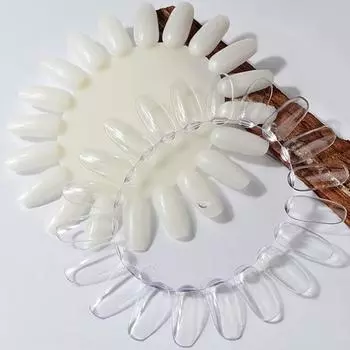 20 цветов для дизайна ногтей, акриловые накладные наконечники, круглая форма для колес, инструмент для отображения «сделай сам» Clear